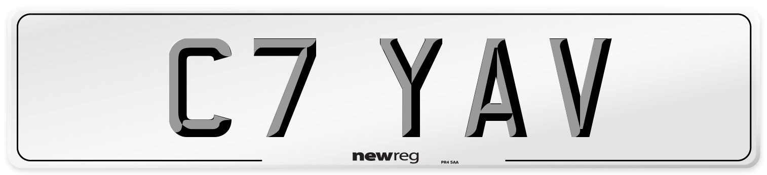 C7 YAV Number Plate from New Reg